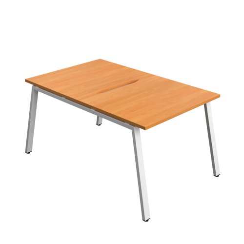 Synergy Bench with Cut Out: 2 Person (FSC) : A-Frame Leg : 1000 800 Beech/White