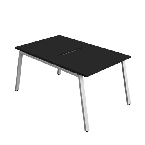 Synergy Bench with Cut Out: 2 Person (FSC) : A-Frame Leg : 1000 800 Black/Silver