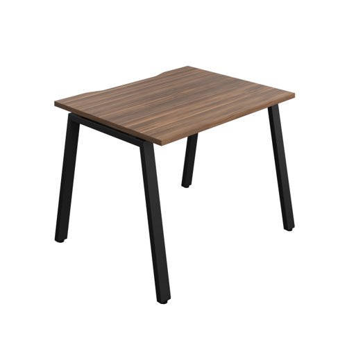 Synergy Bench with Cut Out: 1 Person (FSC) : A-Frame Leg : 1000 800 Dark Walnut/Black