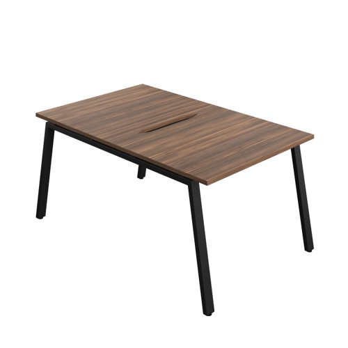 Synergy Bench with Cut Out: 2 Person (FSC) : A-Frame Leg : 1000 800 Dark Walnut/Black