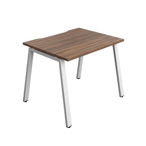 Synergy Bench with Cut Out: 1 Person (FSC) : A-Frame Leg : 1000 800 Dark Walnut/White