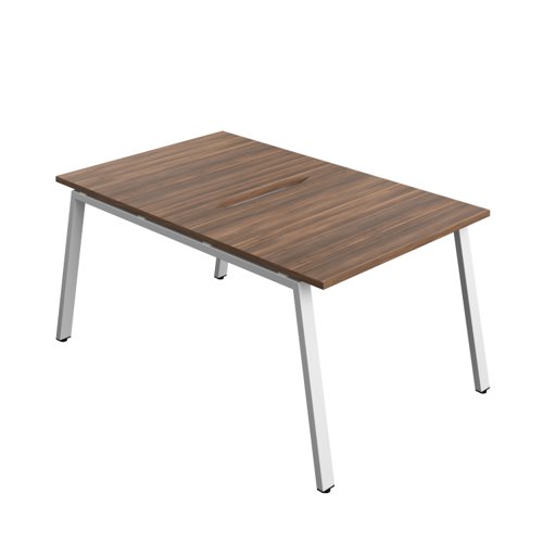 Synergy Bench with Cut Out: 2 Person (FSC) : A-Frame Leg : 1000 800 Dark Walnut/White