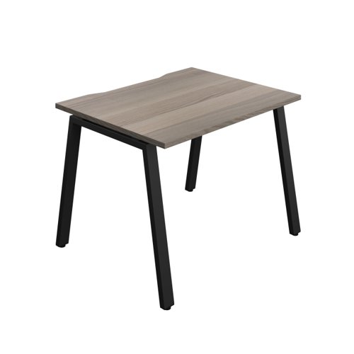 Synergy Bench with Cut Out: 1 Person (FSC) : A-Frame Leg : 1000 800 Grey Oak/Black