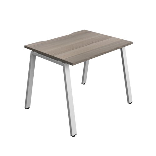 Synergy Bench with Cut Out: 1 Person (FSC) : A-Frame Leg : 1000 800 Grey Oak/Silver