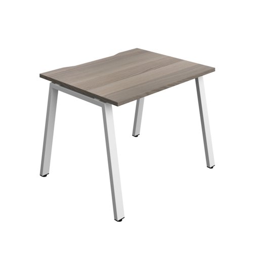 Synergy Bench with Cut Out: 1 Person (FSC) : A-Frame Leg : 1000 800 Grey Oak/White