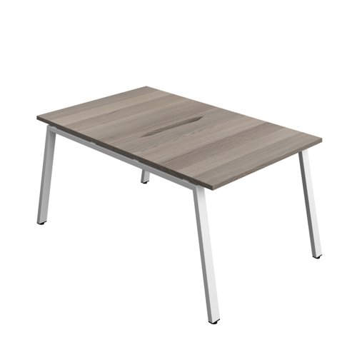 Synergy Bench with Cut Out: 2 Person (FSC) : A-Frame Leg : 1000 800 Grey Oak/White