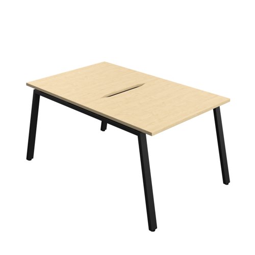 Synergy Bench with Cut Out: 2 Person (FSC) : A-Frame Leg : 1000 800 Maple/Black