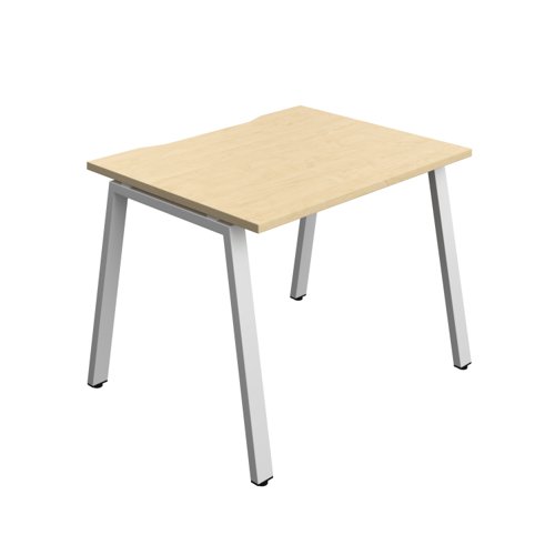 Synergy Bench with Cut Out: 1 Person (FSC) : A-Frame Leg : 1000 800 Maple/Silver