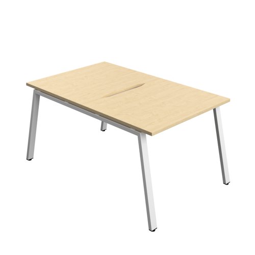 Synergy Bench with Cut Out: 2 Person (FSC) : A-Frame Leg : 1000 800 Maple/White