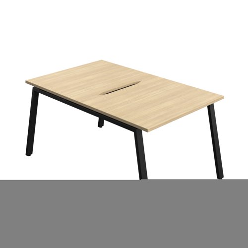 Synergy Bench with Cut Out: 2 Person (FSC) : A-Frame Leg : 1000 800 Nova Oak/Black