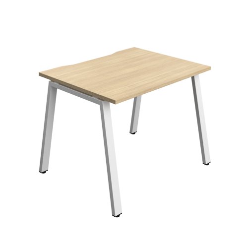 Synergy Bench with Cut Out: 1 Person (FSC) : A-Frame Leg : 1000 800 Nova Oak/White