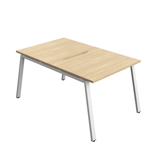 Synergy Bench with Cut Out: 2 Person (FSC) : A-Frame Leg : 1000 800 Nova Oak/White