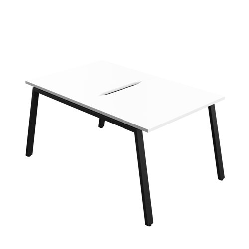 Synergy Bench with Cut Out: 2 Person (FSC) : A-Frame Leg : 1000 800 White/Black