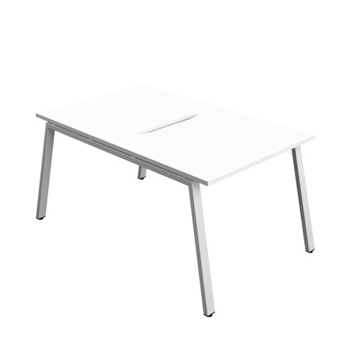 Synergy Bench with Cut Out: 2 Person (FSC) : A-Frame Leg : 1000 800 White/Silver