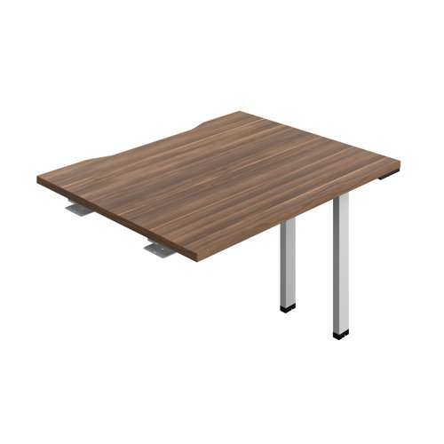 Synergy Bench Extension with Cut Out: 1 Person (FSC) : 1000 800 Dark Walnut/Silver