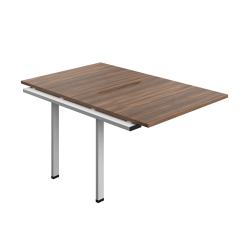 Synergy Bench Extension with Cut Out: 2 Person (FSC) : 1000 800 Dark Walnut/Silver