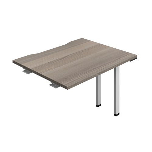 Synergy Bench Extension with Cut Out: 1 Person (FSC) : 1000 800 Grey Oak/Silver
