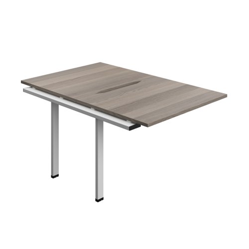 Synergy Bench Extension with Cut Out: 2 Person (FSC) : 1000 800 Grey Oak/Silver