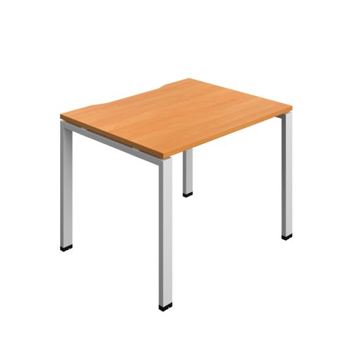 Synergy Bench with Cut Out: 1 Person (FSC) : Goal Post Leg : 1000 800 Beech/Silver