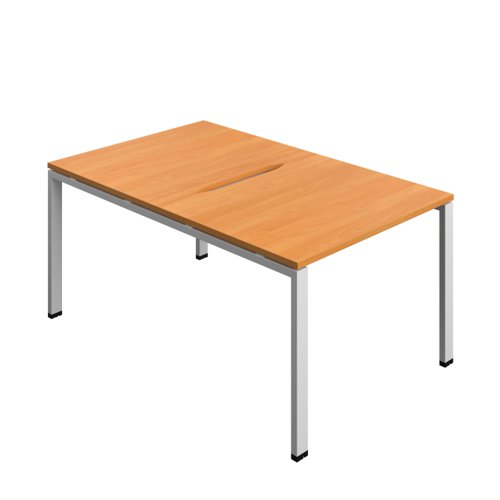 Synergy Bench with Cut Out: 2 Person (FSC) : Goal Post Leg : 1000 800 Beech/Silver