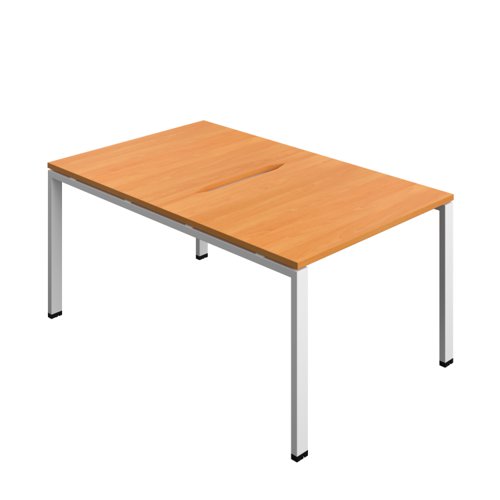 Synergy Bench with Cut Out: 2 Person (FSC) : Goal Post Leg : 1000 800 Beech/White