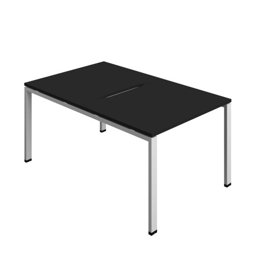Synergy Bench with Cut Out: 2 Person (FSC) : Goal Post Leg : 1000 800 Black/Silver