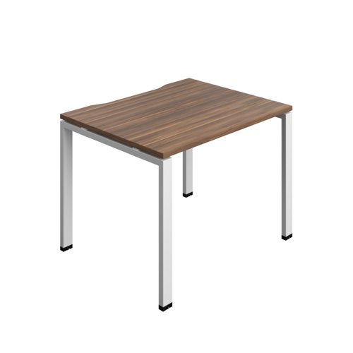 Synergy Bench with Cut Out: 1 Person (FSC) : Goal Post Leg : 1000 800 Dark Walnut/White