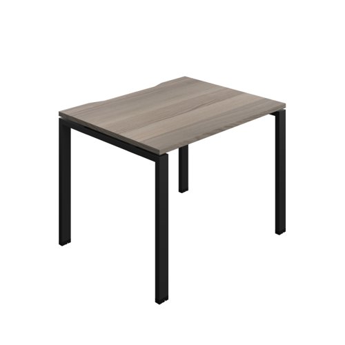 Synergy Bench with Cut Out: 1 Person (FSC) : Goal Post Leg : 1000 800 Grey Oak/Black