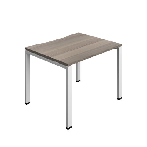 Synergy Bench with Cut Out: 1 Person (FSC) : Goal Post Leg : 1000 800 Grey Oak/White