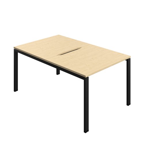 Synergy Bench with Cut Out: 2 Person (FSC) : Goal Post Leg : 1000 800 Maple/Black