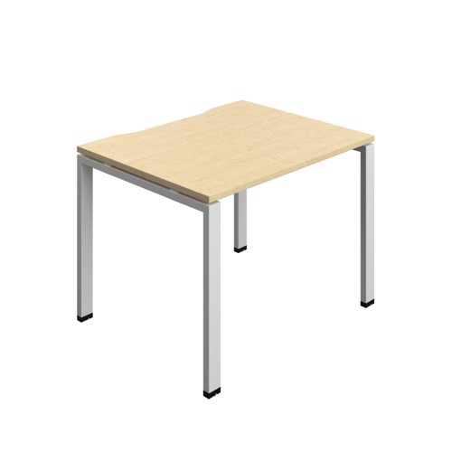 Synergy Bench with Cut Out: 1 Person (FSC) : Goal Post Leg : 1000 800 Maple/Silver