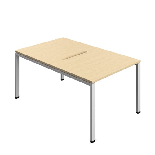 Synergy Bench with Cut Out: 2 Person (FSC) : Goal Post Leg : 1000 800 Maple/Silver