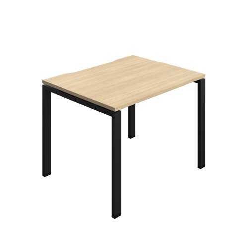 Synergy Bench with Cut Out: 1 Person (FSC) : Goal Post Leg : 1000 800 Nova Oak/Black