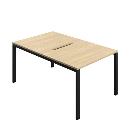 Synergy Bench with Cut Out: 2 Person (FSC) : Goal Post Leg : 1000 800 Nova Oak/Black