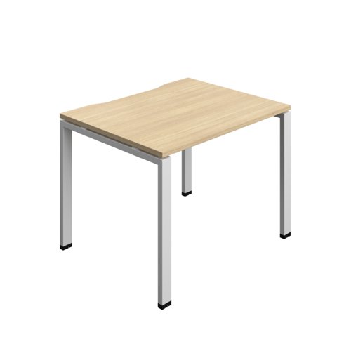 Synergy Bench with Cut Out: 1 Person (FSC) : Goal Post Leg : 1000 800 Nova Oak/Silver