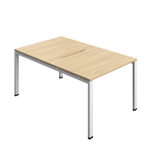 Synergy Bench with Cut Out: 2 Person (FSC) : Goal Post Leg : 1000 800 Nova Oak/White