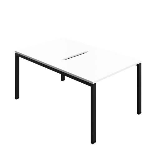 Synergy Bench with Cut Out: 2 Person (FSC) : Goal Post Leg : 1000 800 White/Black