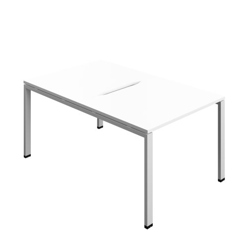 Synergy Bench with Cut Out: 2 Person (FSC) : Goal Post Leg : 1000 800 White/Silver