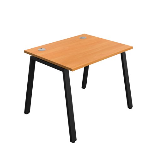 Synergy Bench with Cable Ports: 1 Person (FSC) : A-Frame Leg : 1000 800 Beech/Black