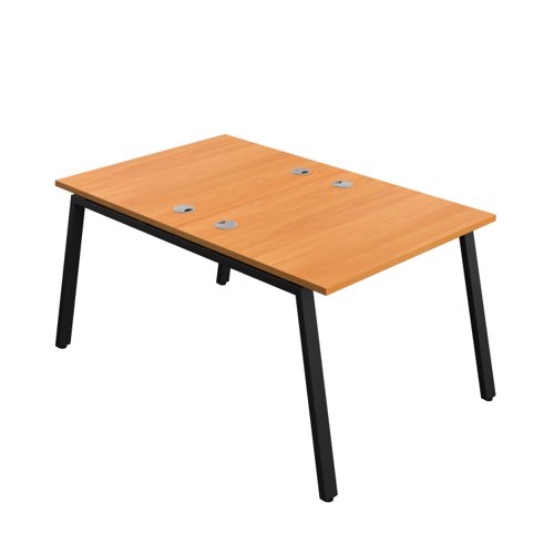Synergy Bench with Cable Ports: 2 Person (FSC) : A-Frame Leg : 1000 800 Beech/Black