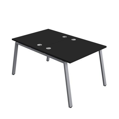 Synergy Bench with Cable Ports: 2 Person (FSC) : A-Frame Leg : 1000 800 Black/Silver