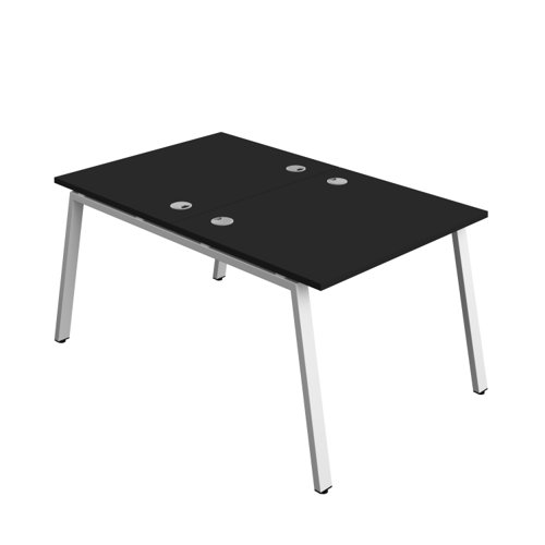 Synergy Bench with Cable Ports: 2 Person (FSC) : A-Frame Leg : 1000 800 Black/White