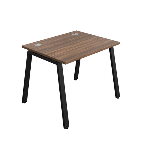 Synergy Bench with Cable Ports: 1 Person (FSC) : A-Frame Leg : 1000 800 Dark Walnut/Black