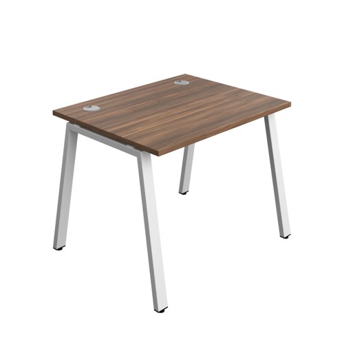 Synergy Bench with Cable Ports: 1 Person (FSC) : A-Frame Leg : 1000 800 Dark Walnut/White