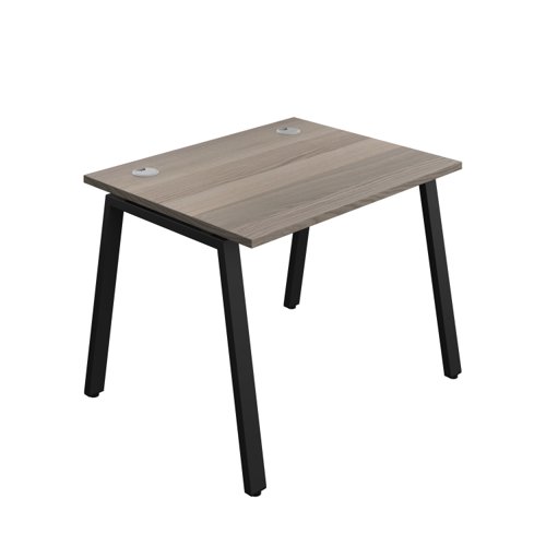 Synergy Bench with Cable Ports: 1 Person (FSC) : A-Frame Leg : 1000 800 Grey Oak/Black