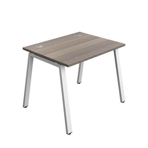 Synergy Bench with Cable Ports: 1 Person (FSC) : A-Frame Leg : 1000 800 Grey Oak/White