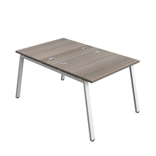 Synergy Bench with Cable Ports: 2 Person (FSC) : A-Frame Leg : 1000 800 Grey Oak/White