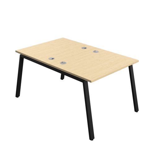 Synergy Bench with Cable Ports: 2 Person (FSC) : A-Frame Leg : 1000 800 Maple/Black