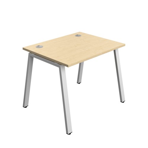 Synergy Bench with Cable Ports: 1 Person (FSC) : A-Frame Leg : 1000 800 Maple/Silver