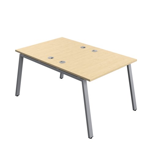 Synergy Bench with Cable Ports: 2 Person (FSC) : A-Frame Leg : 1000 800 Maple/Silver